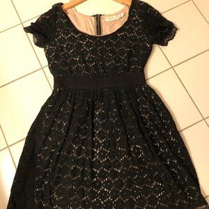 Black lace, lining dress